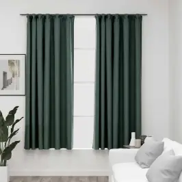 Pimendavad Kardinad Konksudega, 2 Tk Roheline 140 X 175 Cm