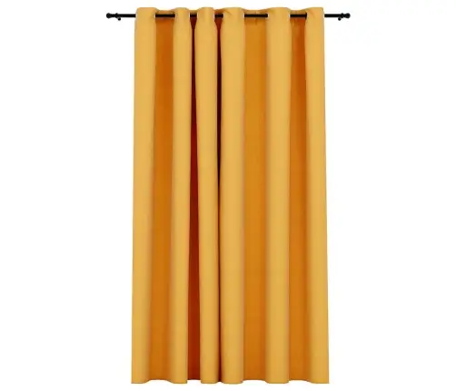 Gaismu Necaurlaidīgs Aizkars, 290X245 Cm, Linveida, Dzeltens Vidaxl