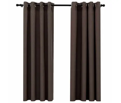 Biezie Aizkari, 2 Gab., 140X175 Cm, Linveida, Pelēkbrūni Vidaxl