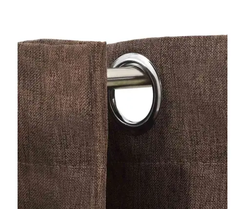 Biezie Aizkari, 2 Gab., 140X225 Cm, Linveida, Pelēkbrūni Vidaxl