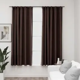Naktinės Užuolaidos Su Kabliukais, 2Vnt., Taupe, 140X175Cm