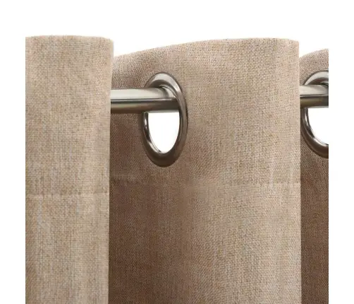 Gaismu Necaurlaidīgs Aizkars, 290X245 Cm, Linveida, Bēšs Vidaxl