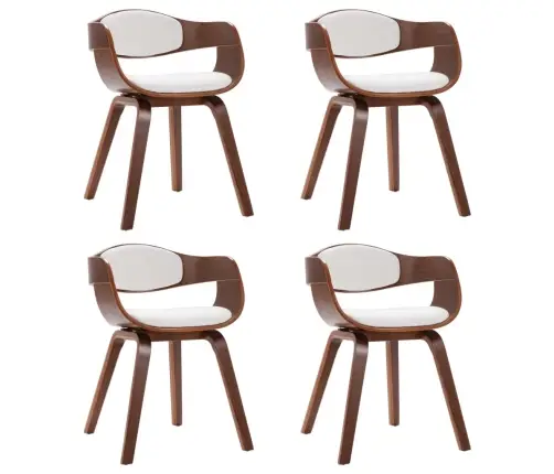 Virtuves Krēsli, 4 Gab., Liekts Koks Un Mākslīgā Āda Vidaxl