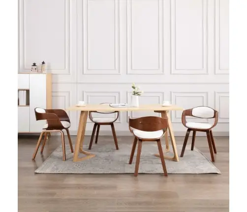 Virtuves Krēsli, 4 Gab., Liekts Koks Un Mākslīgā Āda Vidaxl