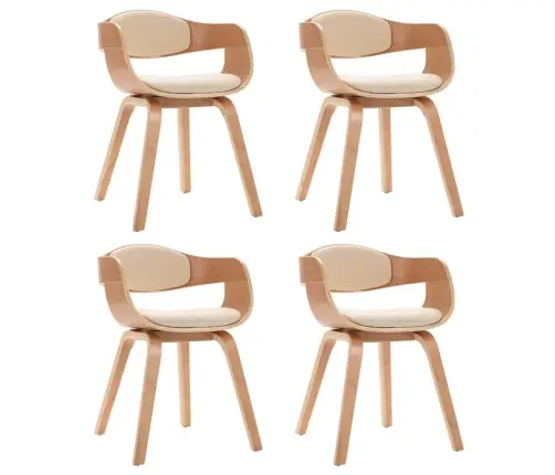 Virtuves Krēsli, 4 Gab., Liekts Koks Un Mākslīgā Āda Vidaxl