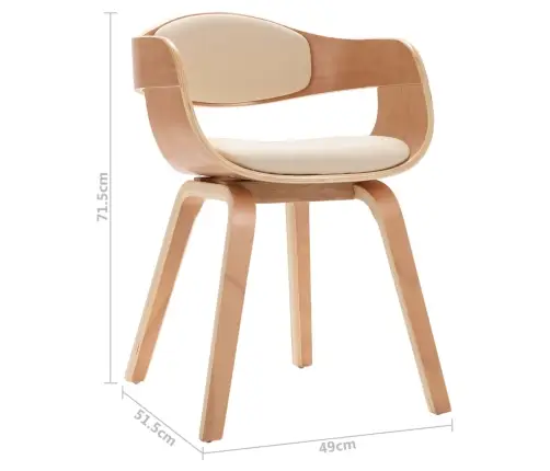 Virtuves Krēsli, 4 Gab., Liekts Koks Un Mākslīgā Āda Vidaxl