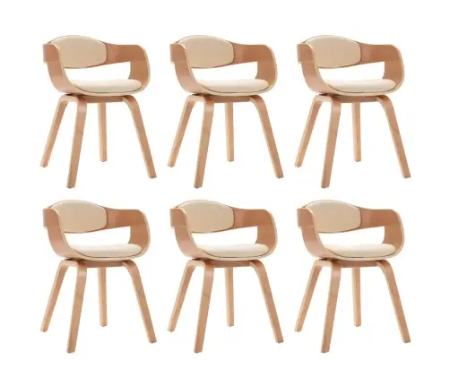 Virtuves Krēsli, 6 Gab., Liekts Koks Un Mākslīgā Āda Vidaxl Virtuves Krēsli, 6 Gab., Liekts Koks Un Mākslīgā Āda Vidaxl