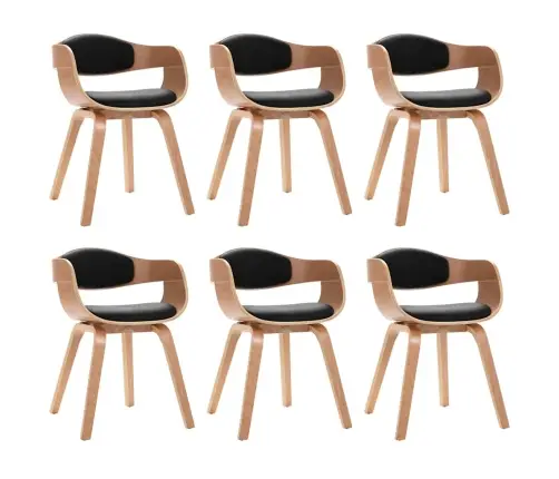 Söögitoolid 6 Tk, Painutatud Puit Ja Kunstnahk