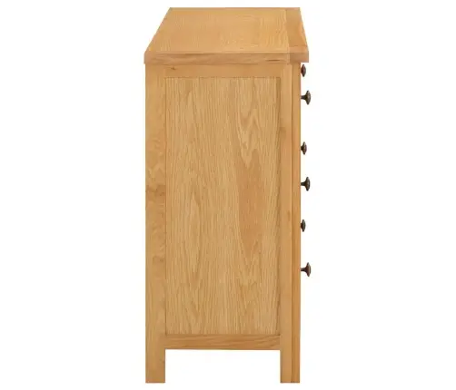 Komoda Su Stalčiais, 105X33,5X73cm Ąžuolo Medienos Masyvas