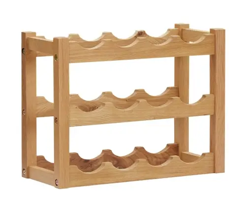 Vīna Pudeļu Plaukts 12 Pudelēm, 47X21X36 Cm, Ozola Masīvkoks Vidaxl