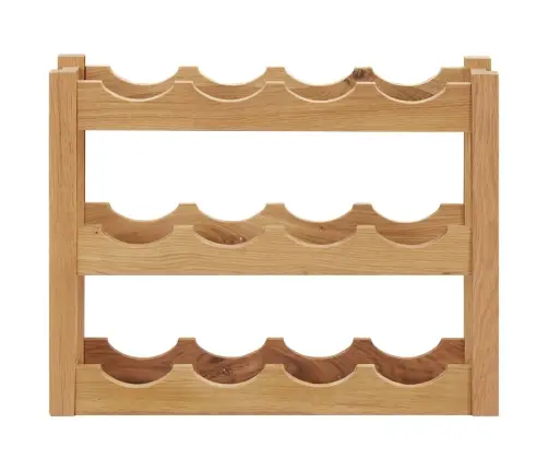 Vīna Pudeļu Plaukts 12 Pudelēm, 47X21X36 Cm, Ozola Masīvkoks Vidaxl