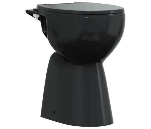 Tualete Bez Apmales, 7 Cm Papildu Augstums, Klusa Aizvēršana, Melna Keramika Vidaxl