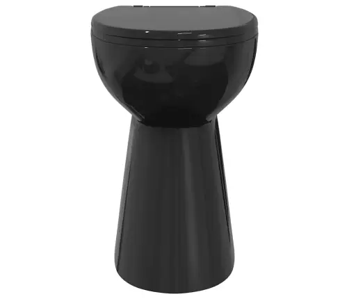 Tualete Bez Apmales, 7 Cm Papildu Augstums, Klusa Aizvēršana, Melna Keramika Vidaxl