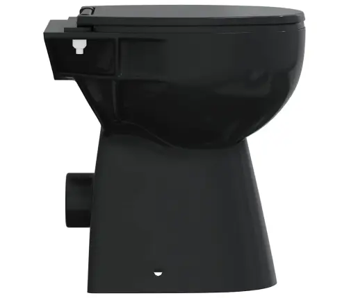 Tualete Bez Apmales, 7 Cm Papildu Augstums, Klusa Aizvēršana, Melna Keramika Vidaxl