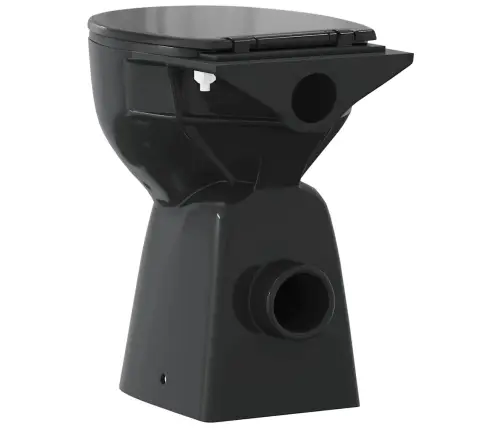 Tualete Bez Apmales, 7 Cm Papildu Augstums, Klusa Aizvēršana, Melna Keramika Vidaxl