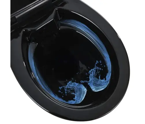 Tualete Bez Apmales, 7 Cm Papildu Augstums, Klusa Aizvēršana, Melna Keramika Vidaxl