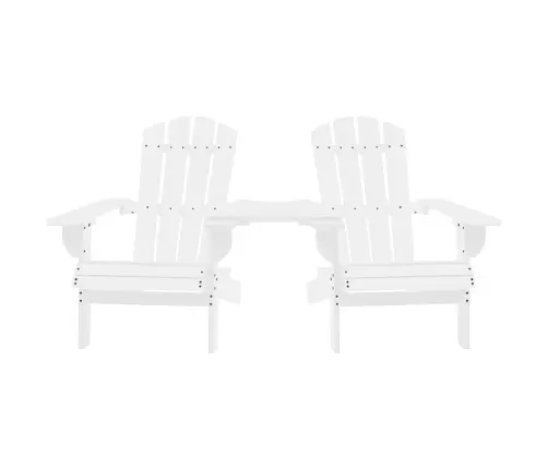 Sodo Adirondack Kėdės Su Staliuku, Baltos, Eglės Masyvas