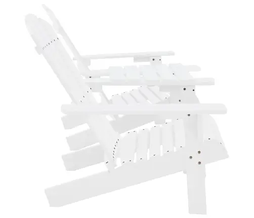 Sodo Adirondack Kėdės Su Staliuku, Baltos, Eglės Masyvas