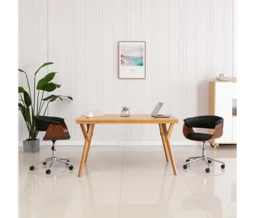 Pöörlev Kontoritool, Painutatud Puit Ja Kunstnahk