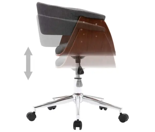 Pasukama Biuro Kėdė, Pilka, Lenkta Mediena Ir Audinys