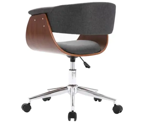 Pasukama Biuro Kėdė, Pilka, Lenkta Mediena Ir Audinys