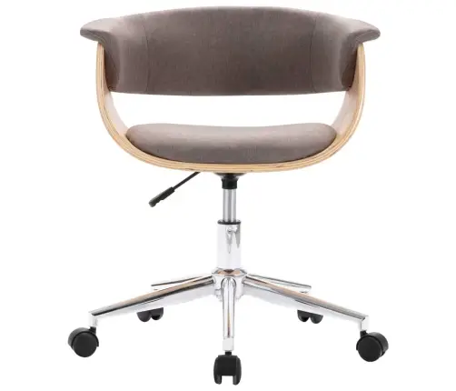 Pöörlev Kontoritool, Pruunikashall, Painutatud Puit Ja Kangas