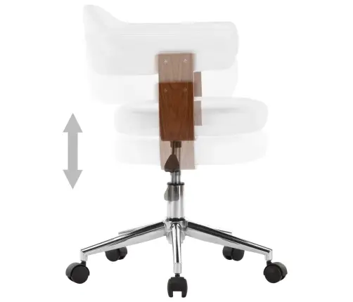 Pasukama Biuro Kėdė, Balta, Išlenkta Mediena Ir Dirbtinė Oda