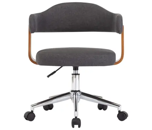 Biroja Krēsls, Grozāms, Liekts Koks, Pelēks Audums Vidaxl