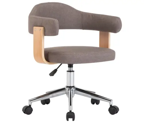 Pasukama Biuro Kėdė, Taupe Spalvos, Išlenkta Mediena Ir Audinys