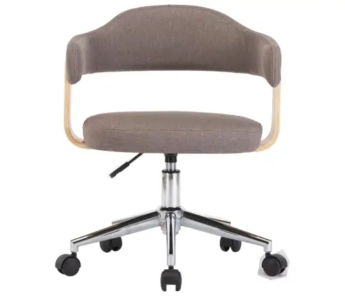 Pasukama Biuro Kėdė, Taupe Spalvos, Išlenkta Mediena Ir Audinys