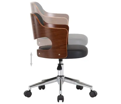 Pöörlev Kontoritool, Painutatud Puit Ja Kunstnahk