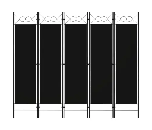 5 Paneeliga Ruumijagaja, Must, 200 X 180 Cm