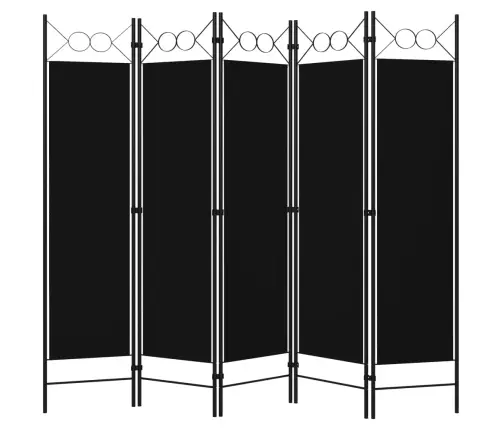 5 Paneeliga Ruumijagaja, Must, 200 X 180 Cm