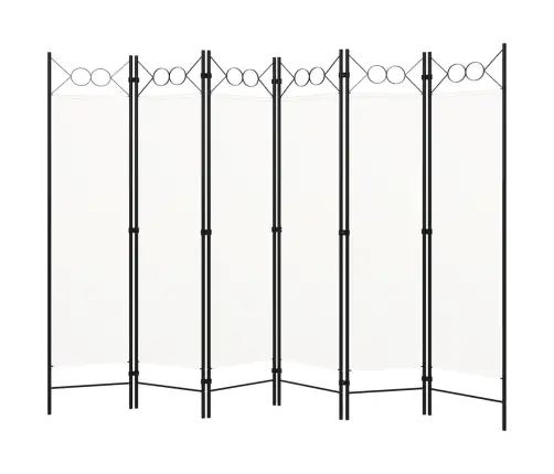 6-Paneļu Istabas Aizslietnis, Balts, 240X180 Cm Vidaxl