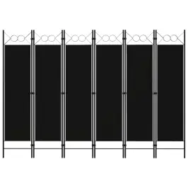 6-Paneļu Istabas Aizslietnis, Melns, 240X180 Cm Vidaxl