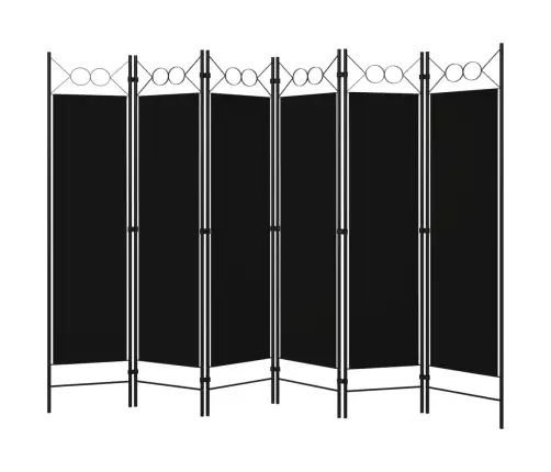 6-Paneļu Istabas Aizslietnis, Melns, 240X180 Cm Vidaxl
