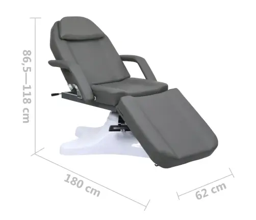 Masažinis Stalas, Pilkos Spalvos, 180X62X(86,5-118)Cm