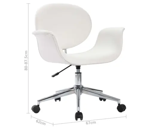 Grozāmi Virtuves Krēsli, 6 Gab., Balta Mākslīgā Āda Vidaxl