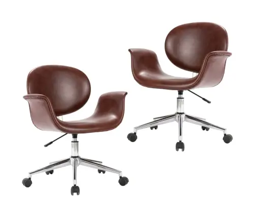 Grozāmi Virtuves Krēsli, 2 Gab., Brūna Mākslīgā Āda Vidaxl Grozāmi Virtuves Krēsli, 2 Gab., Brūna Mākslīgā Āda Vidaxl