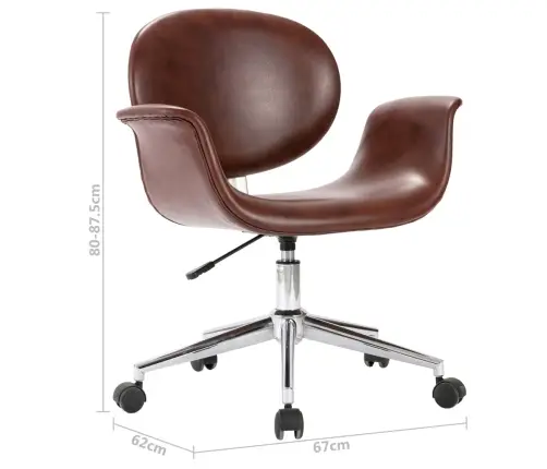 Pöörlevad Söögitoolid, 6 Tk, Pruun, Kunstnahk