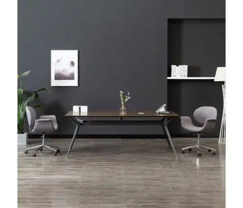 Grozāmi Virtuves Krēsli, 2 Gab., Pelēks Audums Vidaxl