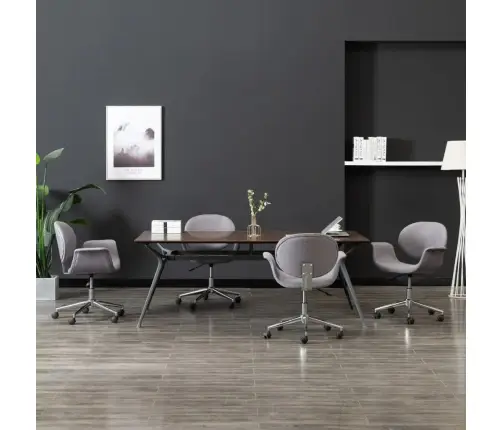 Grozāmi Virtuves Krēsli, 4 Gab., Pelēks Audums Vidaxl Grozāmi Virtuves Krēsli, 4 Gab., Pelēks Audums Vidaxl