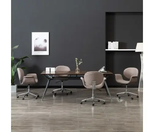 Pöörlevad Söögitoolid 4 Tk, Pruunikashall, Kangas