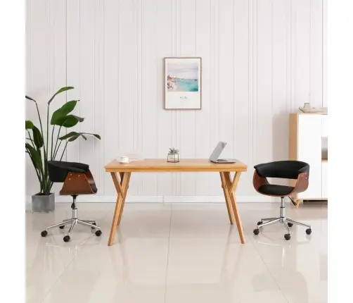 Grozāmi Virtuves Krēsli, 2 Gab., Melna Mākslīgā Āda Vidaxl