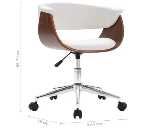 Grozāmi Virtuves Krēsli, 6 Gab., Balta Mākslīgā Āda Vidaxl