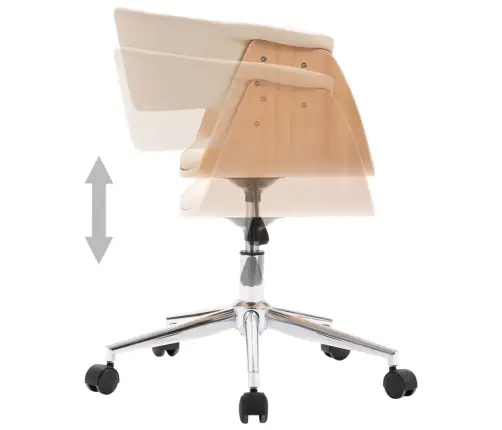 Pasukamos Valgomojo Kėdės, 4Vnt., Kreminės, Dirbtinė Oda