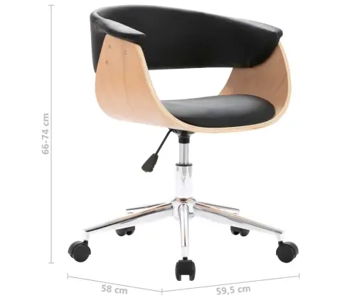 Pöörlevad Söögitoolid 4 Tk, Must, Kunstnahk