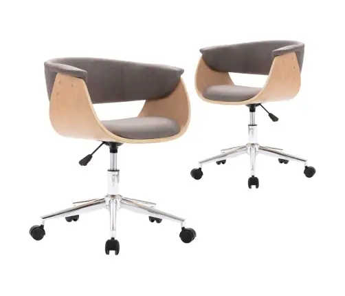 Grozāmi Virtuves Krēsli, 2 Gab., Pelēkbrūns Audums Vidaxl