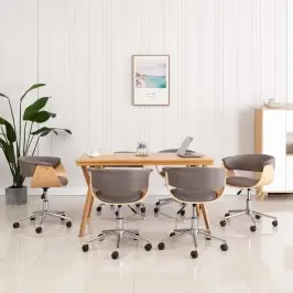 Pöörlevad Söögitoolid 6 Tk, Pruunikashall, Kangas