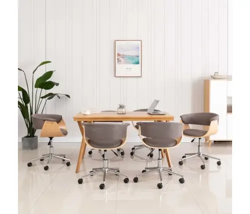 Pöörlevad Söögitoolid 6 Tk, Pruunikashall, Kangas